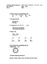 Đề kiểm tra cuối học kì II môn Toán Lớp 1 - Năm học 2014-2015 - Trường Tiểu học Bình An